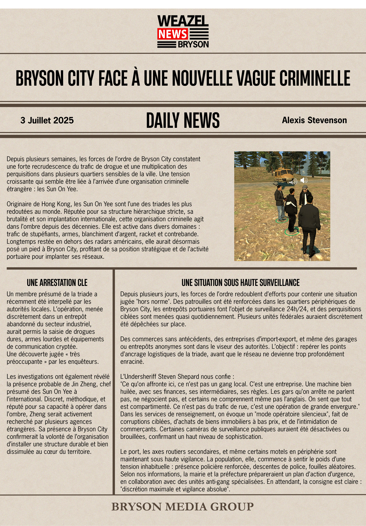 Bryson City face à une nouvelle vague criminelle | WEAZEL NEWS